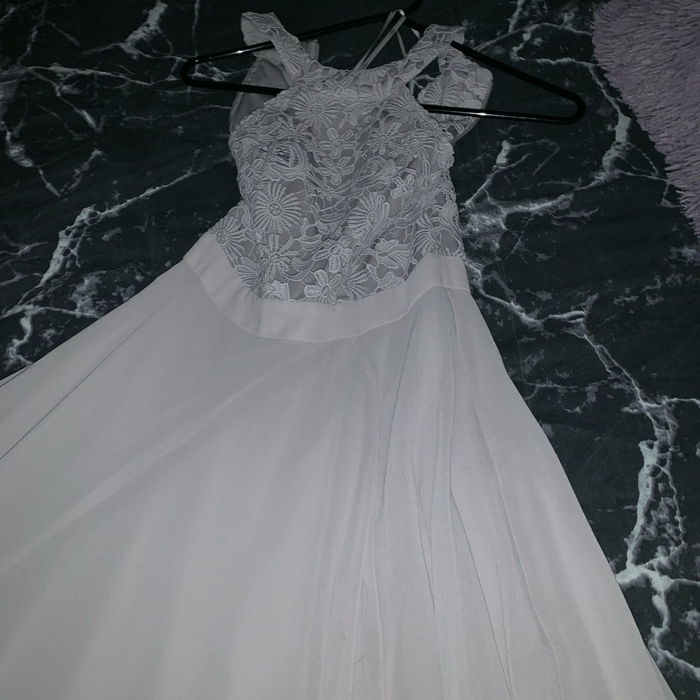 Grey long formal dress